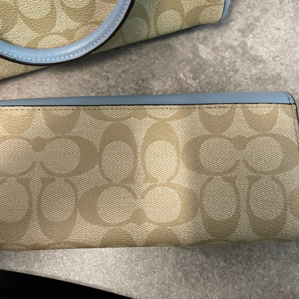 Coach Beige and Light Blue Satchel & Wallet Set - Picture 9 of 15